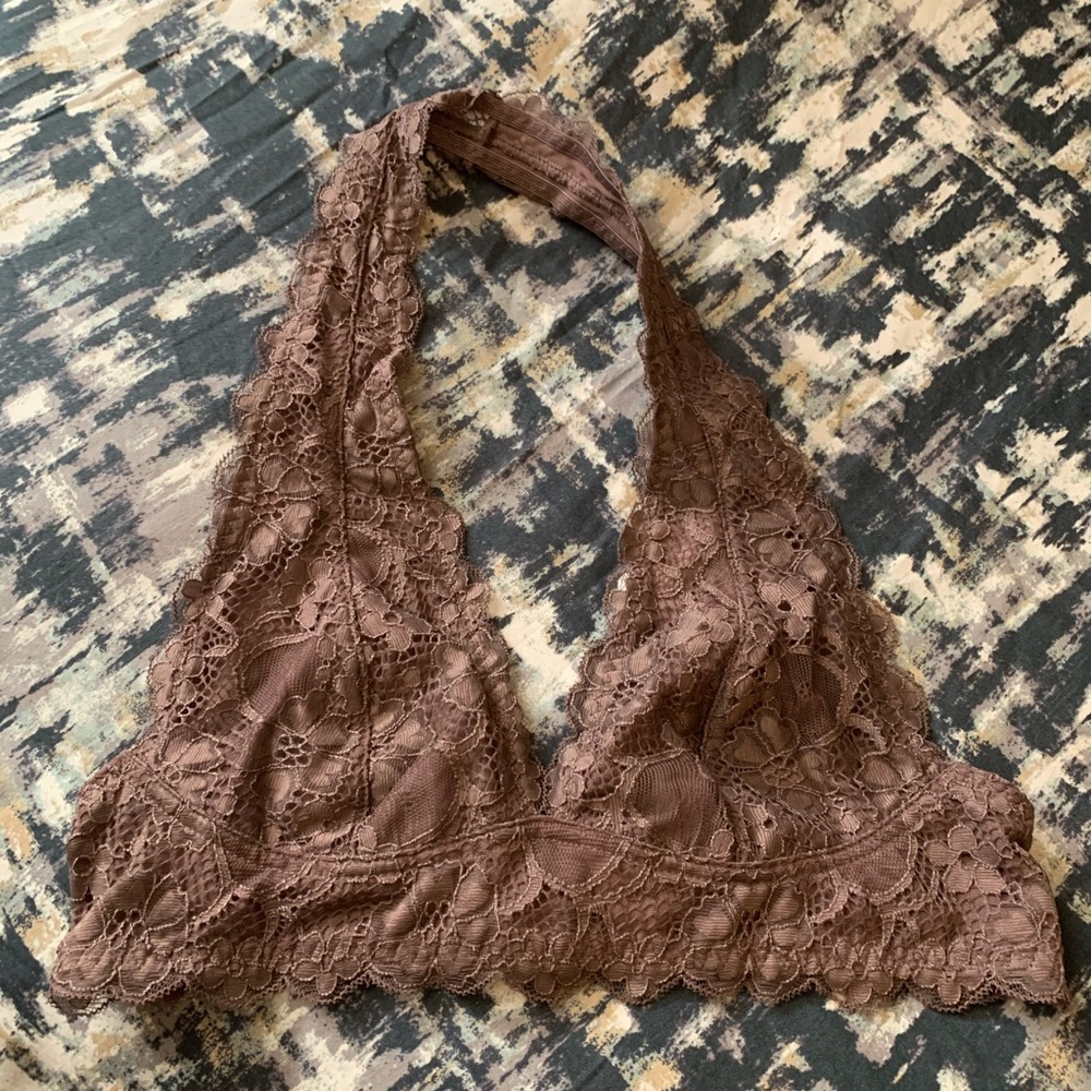Free people halter bra dusty mauve size s